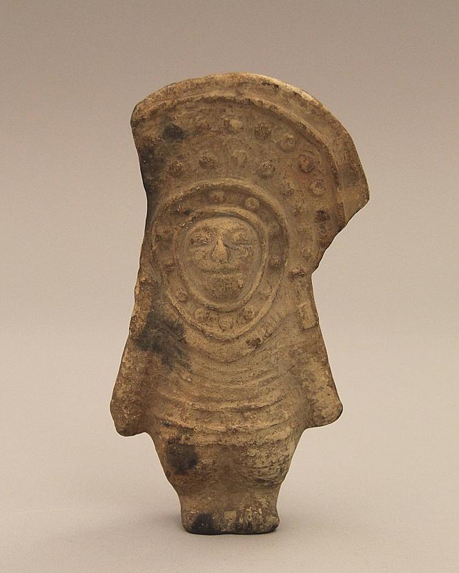 Chone Style Mold-made Male Figure with Feather Headdress