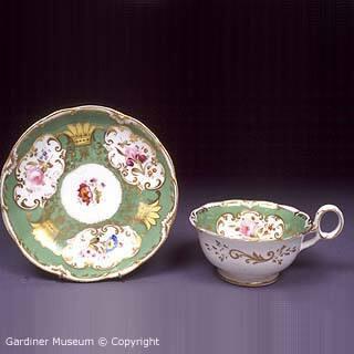 Teacup and saucer in Rococo Revival style