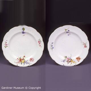Pair of plates with Meissen style floral pattern