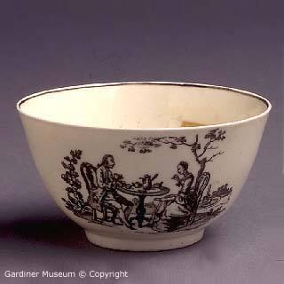 Tea bowl with "Maid and Page, No. 1" pattern