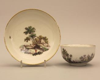 Tea bowl with landscape
