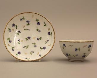 Cup and saucer with "cornflower" pattern