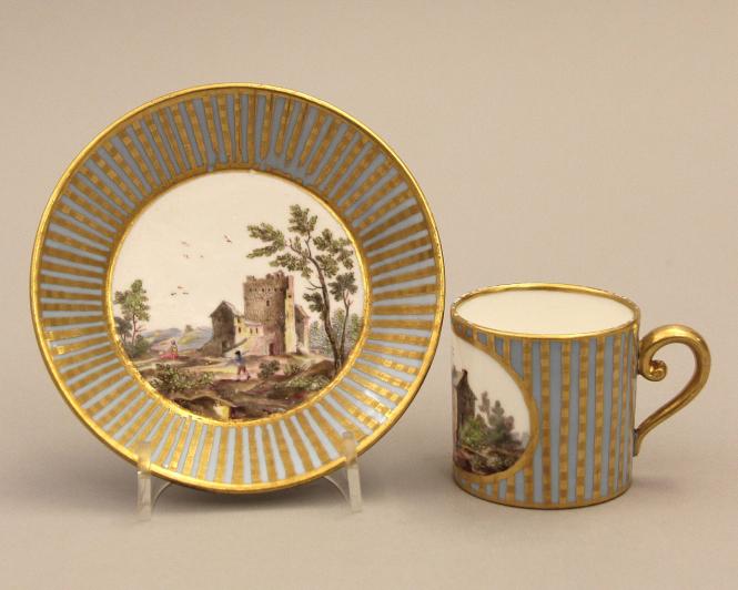 Cup and saucer (gobelet litron et soucoupe) with a landscape