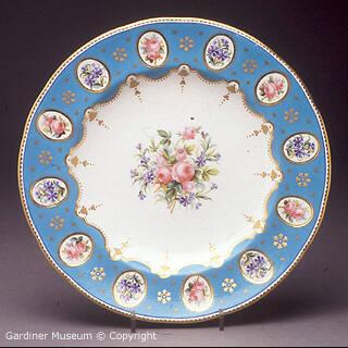 Plate with rose design