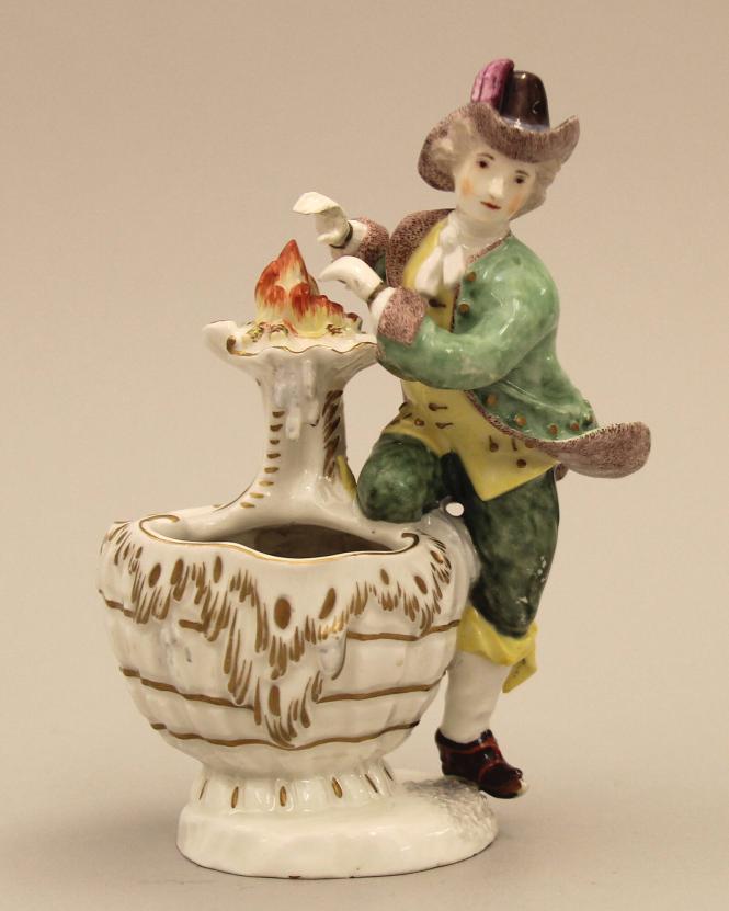 Figural sweetmeat holder emblematic of Winter