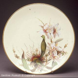 Dessert plate with orchid