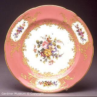 Plate with Sèvres style pink ground