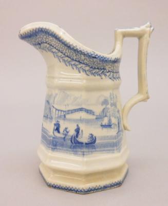 Cream jug with a view of Chaudière Bridge (from British America series)