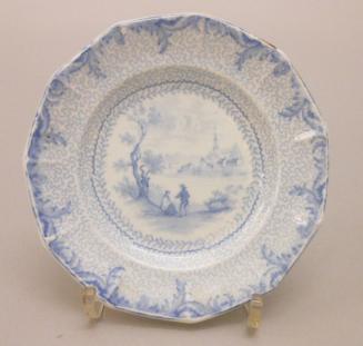 Butter pat dish with View of St. Regis Village (from the British America Series)