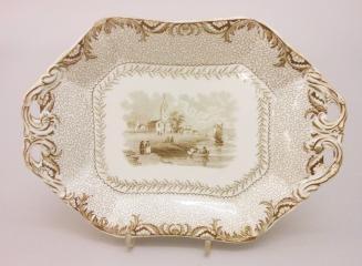 Small dish with scene of the Green at Fredericton, NB (from the British America Series)