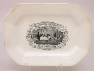 Platter with View of Gentlemen's Cabin (from Boston Mails Series)